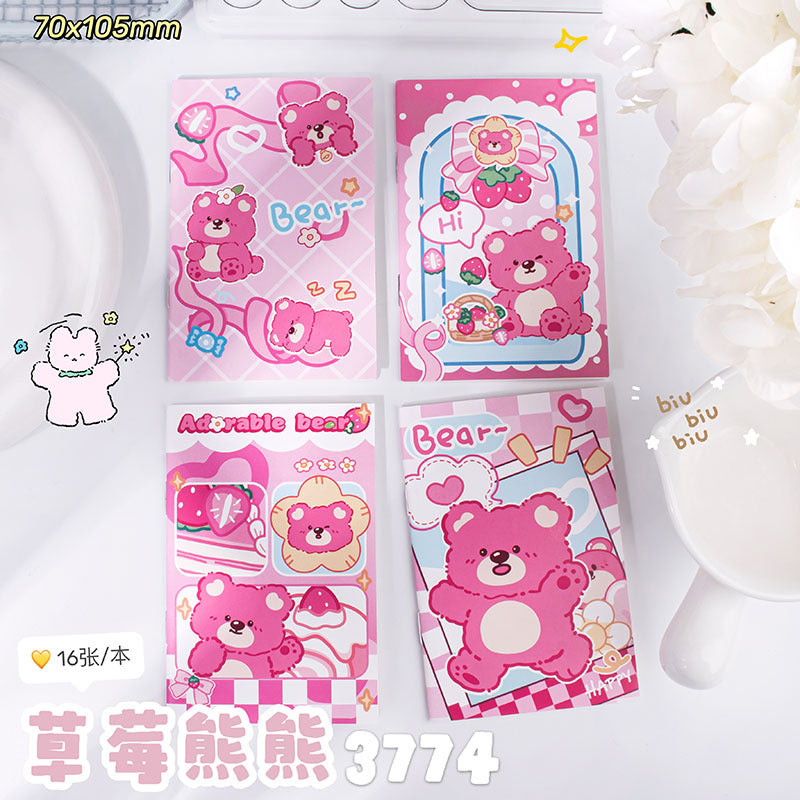 卡通骑马钉横线本软皮本笔记本记事本小本子可爱迷你学生随身账本Cartoon Horse-Printed Ruled Softcover Notebook, Notepad, Small Notebook—Cute Mini Student Pocket Notebook