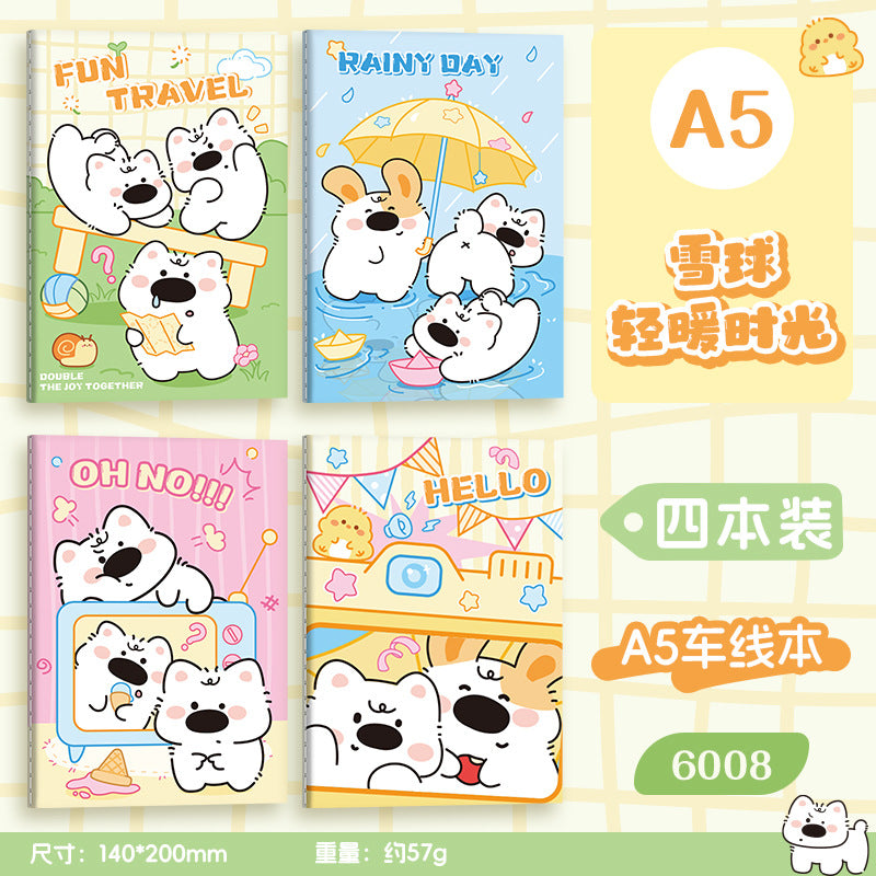 可爱A5线圈本学生笔记本高颜值作业本卡通办公文具记事本 Cute A5 Spiral-Bound Student Notebook—Stylish Homework Notebook, Cartoon-Themed Office Stationery, Notepad
