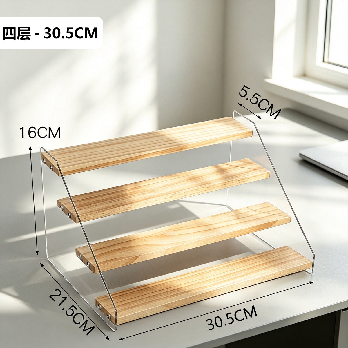 阶梯展示架多层桌面亚克力透明简约置物架手办玩具绿植摆件陈列架Stepped display stand – multi-tiered tabletop acrylic transparent minimalist shelving unit for figurines, toys, houseplants and decorative items