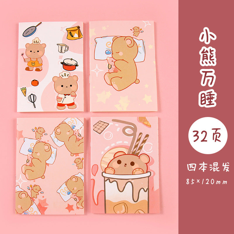 32P韩版可爱迷你记事本卡通动物圣诞款口袋笔记小本子小礼物奖品 32-Page Cute Mini Notebook: Cartoon Animals Christmas Edition—Pocket-Sized Notebook, Small Gift, or Prize