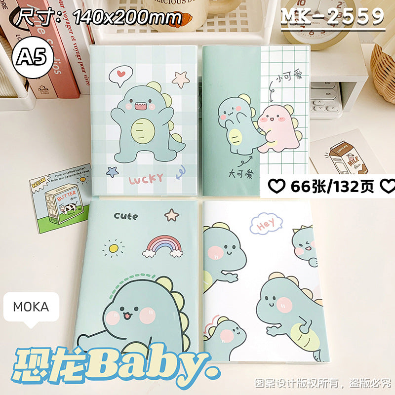MOKA新款A6胶套笔记本A5学生办公高颜值加厚本子记笔记小清新本子MOKA's New A6 Plastic-Covered Notebook: A5 Size for Students and Office Use—Stylish, Thick-Paged Notebook for Note-Taking with a Fresh, Minimalist Design