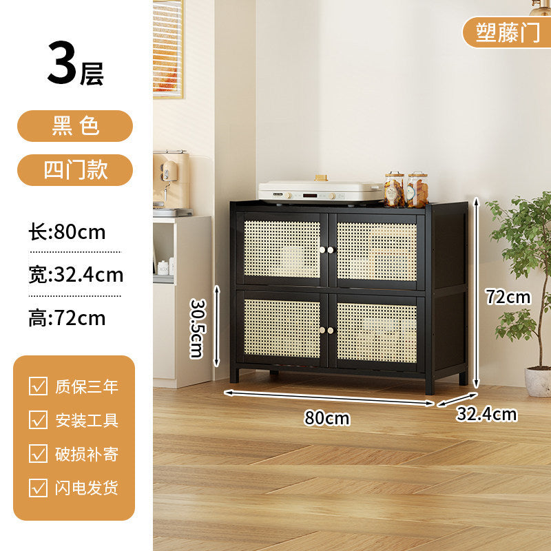 餐边柜靠墙一体储物柜中古风多功能茶水柜客厅Wall-mounted sideboard with integrated storage unit – vintage-style multifunctional tea cabinet for the living room