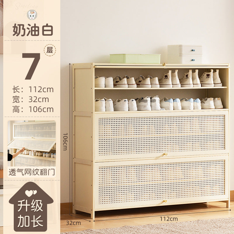 鞋柜家用门口入户鞋架子多层室内新款2025爆款神器简易收纳省空间Shoe cabinet for home use; entryway shoe rack; multi-tiered; new indoor design; best-seller; handy storage solution; space-saving