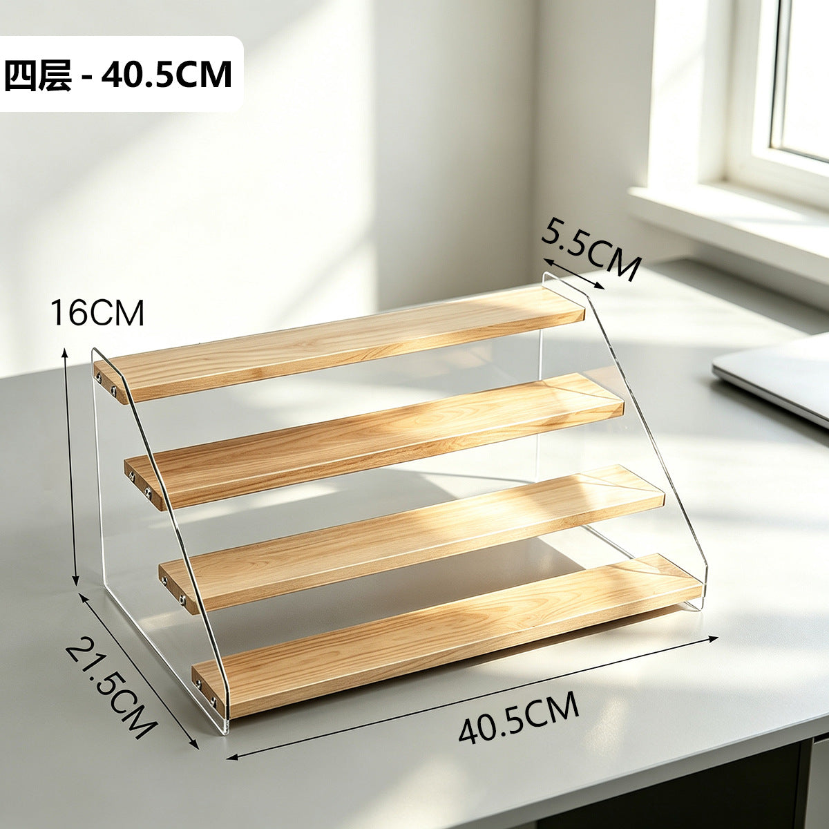 阶梯展示架多层桌面亚克力透明简约置物架手办玩具绿植摆件陈列架Stepped display stand – multi-tiered tabletop acrylic transparent minimalist shelving unit for figurines, toys, houseplants and decorative items