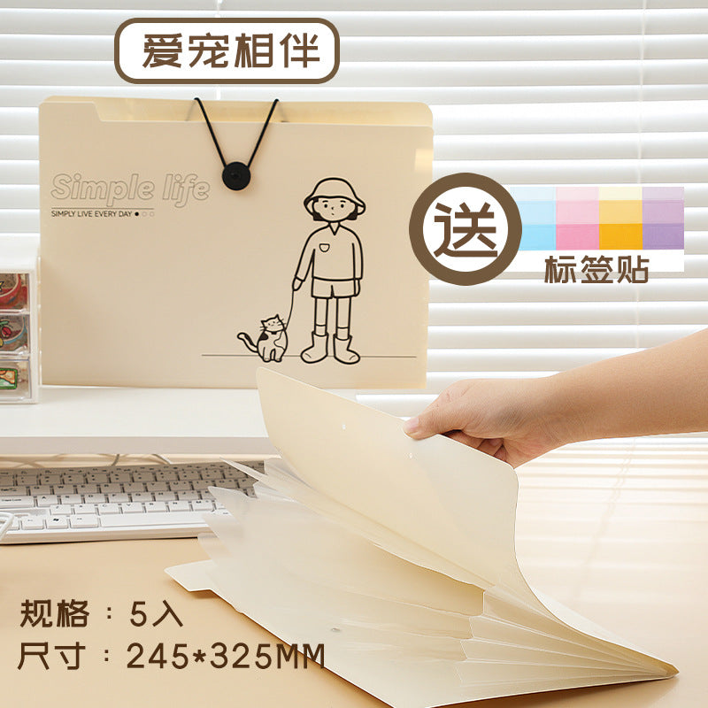 MOKA简生活系列5入8入12入搭扣文件夹PP多层A4文件袋收纳袋风琴包MOKA Simple Living Series 5-Pack, 8-Pack, and 12-Pack Snap-Closure Folders, PP Multi-Pocket A4 Document Bags, Storage Bags, Accordion-Style Bags