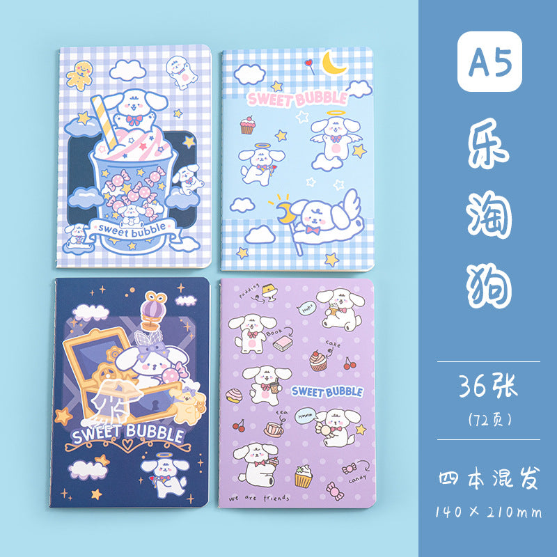 魔卡文化创意A5车线本可爱卡通图案笔记本学生学习文具手帐MoKa Cultural & Creative A5 Stitched Notebook with Cute Cartoon Designs—Student Study Stationery and Planner