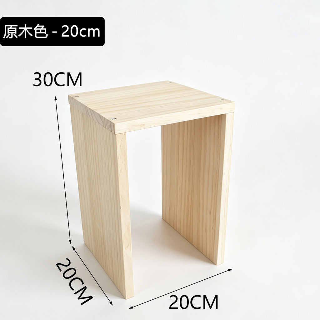 20cm宽纯实木阶梯置物架可移动小花架绿植盆栽加宽板面收纳展示架20cm-wide solid wood stepped shelving unit – portable small plant stand for houseplants and potted plants, with a wide shelf surface for storage and display