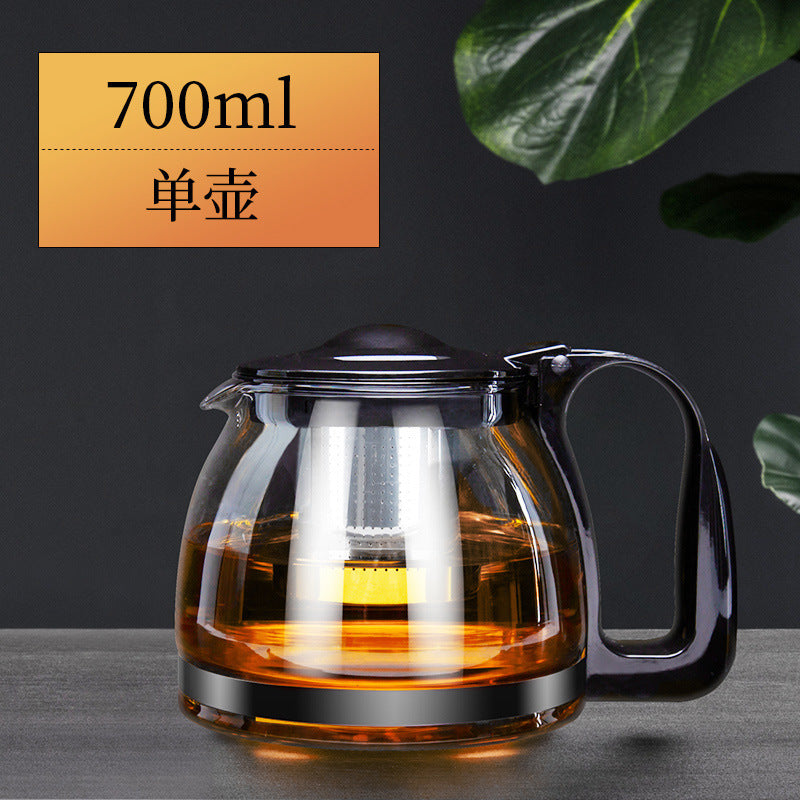 捷安玺家用办公耐热玻璃茶壶大容量冷水壶茶水分离304滤网泡茶壶GIANXI Large-Capacity Heat-Resistant Glass Teapot for Home and Office Use; Cold Water Jug with Tea-Water Separation and 304 Stainless Steel Filter; Tea Brewing Pot