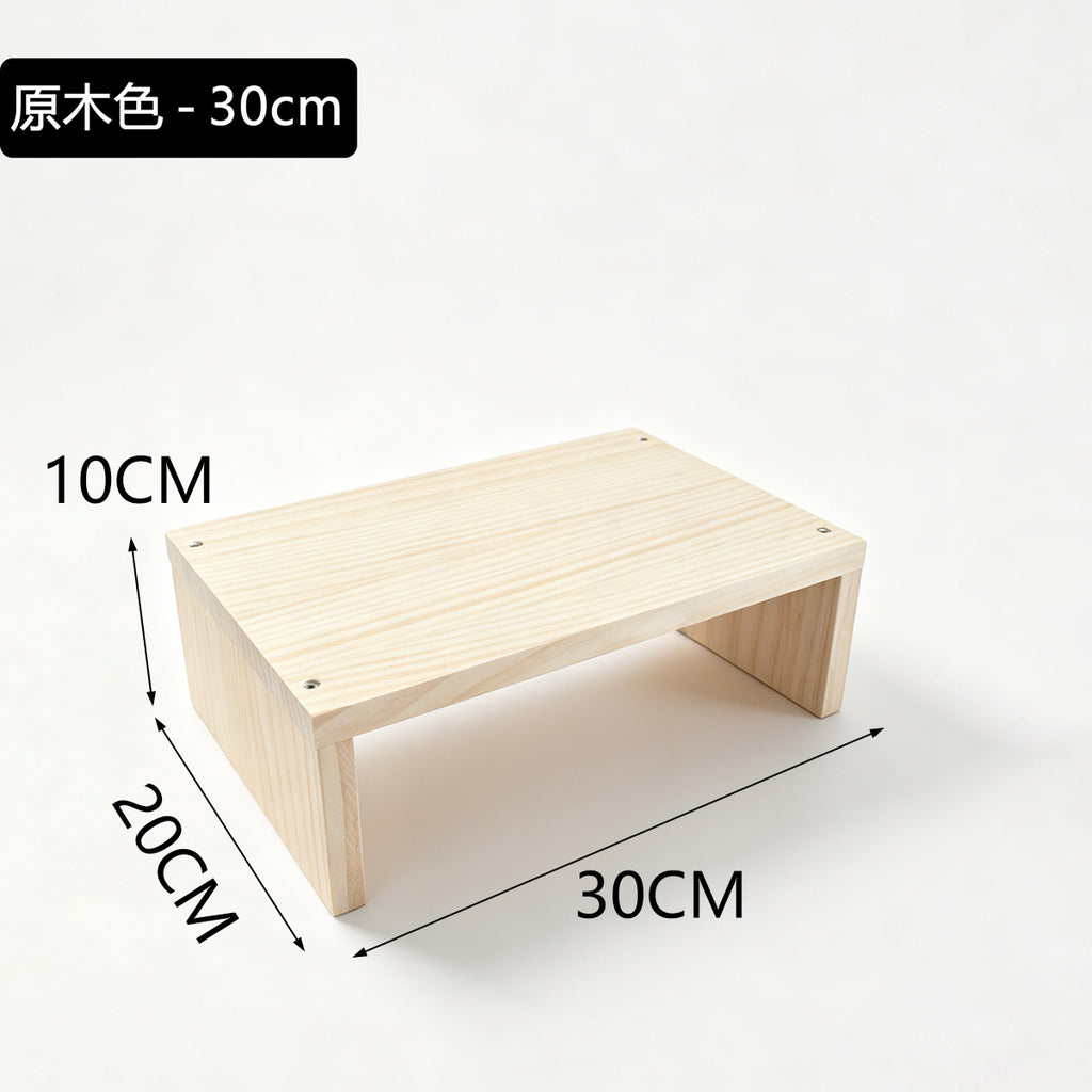 20cm宽纯实木阶梯置物架可移动小花架绿植盆栽加宽板面收纳展示架20cm-wide solid wood stepped shelving unit – portable small plant stand for houseplants and potted plants, with a wide shelf surface for storage and display