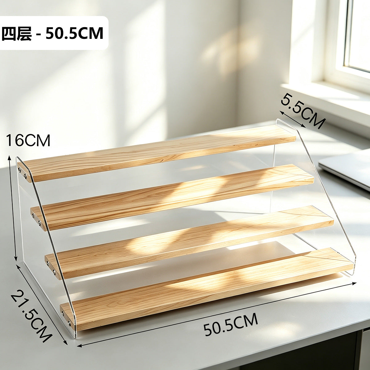 阶梯展示架多层桌面亚克力透明简约置物架手办玩具绿植摆件陈列架Stepped display stand – multi-tiered tabletop acrylic transparent minimalist shelving unit for figurines, toys, houseplants and decorative items
