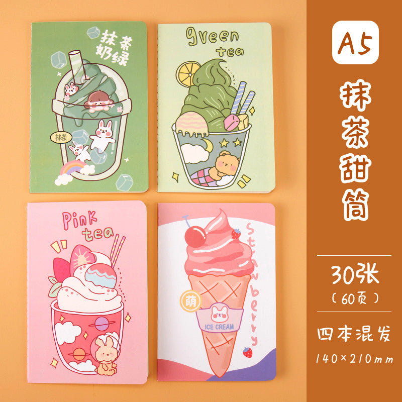 记事本可爱卡通学生用品作文本创意图案A5车线本子笔记本Notebooks: Cute Cartoon Student Supplies, Creative Design A5 Stitched Notebooks
