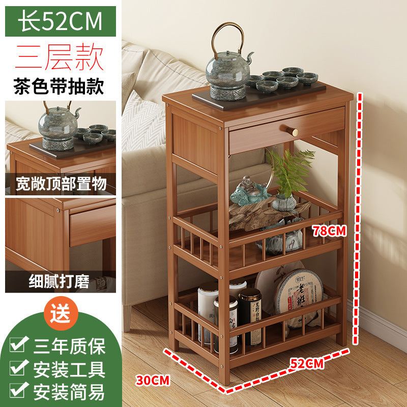 简易小茶几柜小桌子茶水间移动茶台客厅家用茶杯具泡茶桌简约现代Simple small tea cabinet, small table, tea corner, portable tea stand, living room, home use, teacup set, tea-making table, minimalist and modern