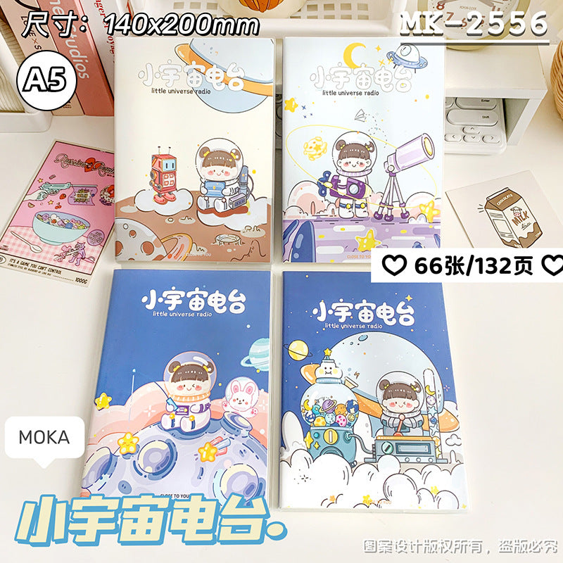MOKA新款A6胶套笔记本A5学生办公高颜值加厚本子记笔记小清新本子MOKA's New A6 Plastic-Covered Notebook: A5 Size for Students and Office Use—Stylish, Thick-Paged Notebook for Note-Taking with a Fresh, Minimalist Design