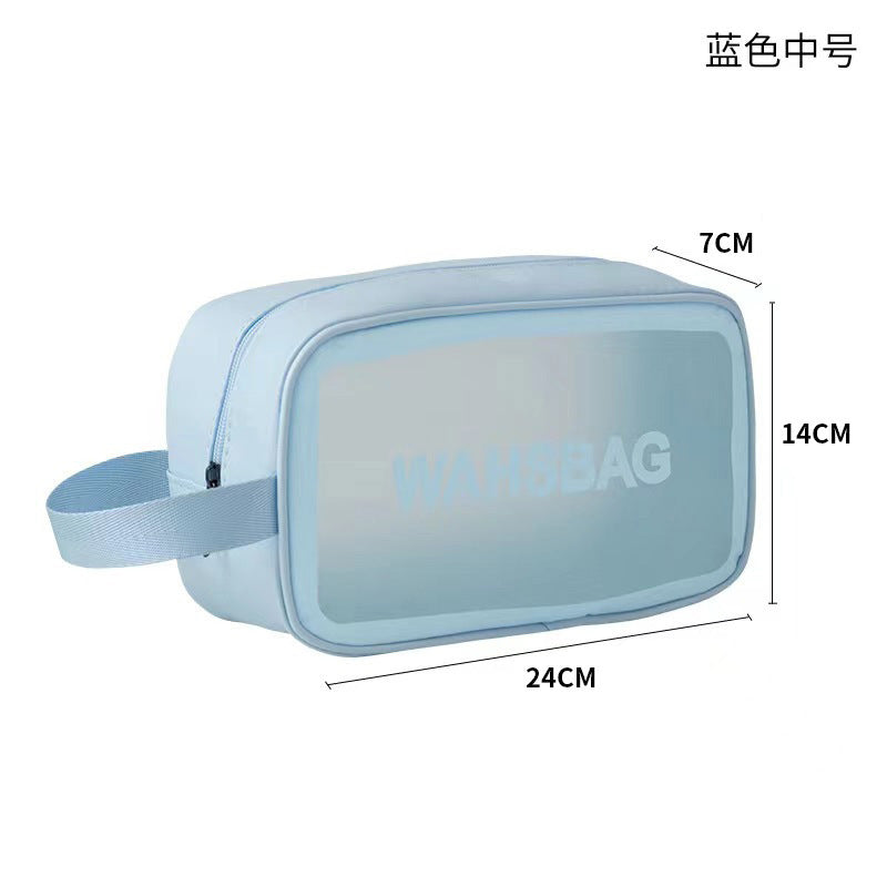 定制韩版化妆包大容量防水透明洗漱包多功能化妆品收纳袋ODMCustomised Korean-style make-up bag, large-capacity, waterproof, transparent toiletries bag, multi-functional make-up organiser, ODM