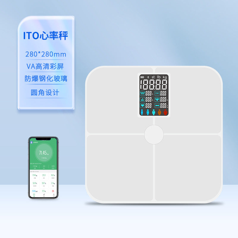 体脂秤家用智能体重秤称重电子秤精准专业测脂健康人体称心率大屏Body Fat Scale – Smart Home Weight Scale, Electronic Scale, Accurate and Professional Body Fat Measurement, Health Monitor, Heart Rate Monitor, Large Display
