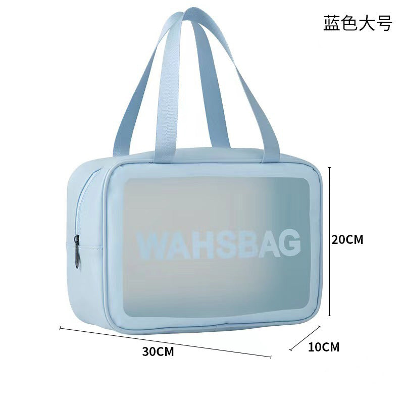 定制韩版化妆包大容量防水透明洗漱包多功能化妆品收纳袋ODMCustomised Korean-style make-up bag, large-capacity, waterproof, transparent toiletries bag, multi-functional make-up organiser, ODM