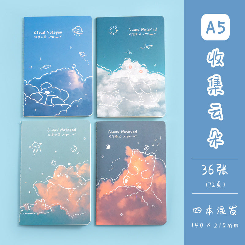 魔卡文化创意A5车线本可爱卡通图案笔记本学生学习文具手帐MoKa Cultural & Creative A5 Stitched Notebook with Cute Cartoon Designs—Student Study Stationery and Planner