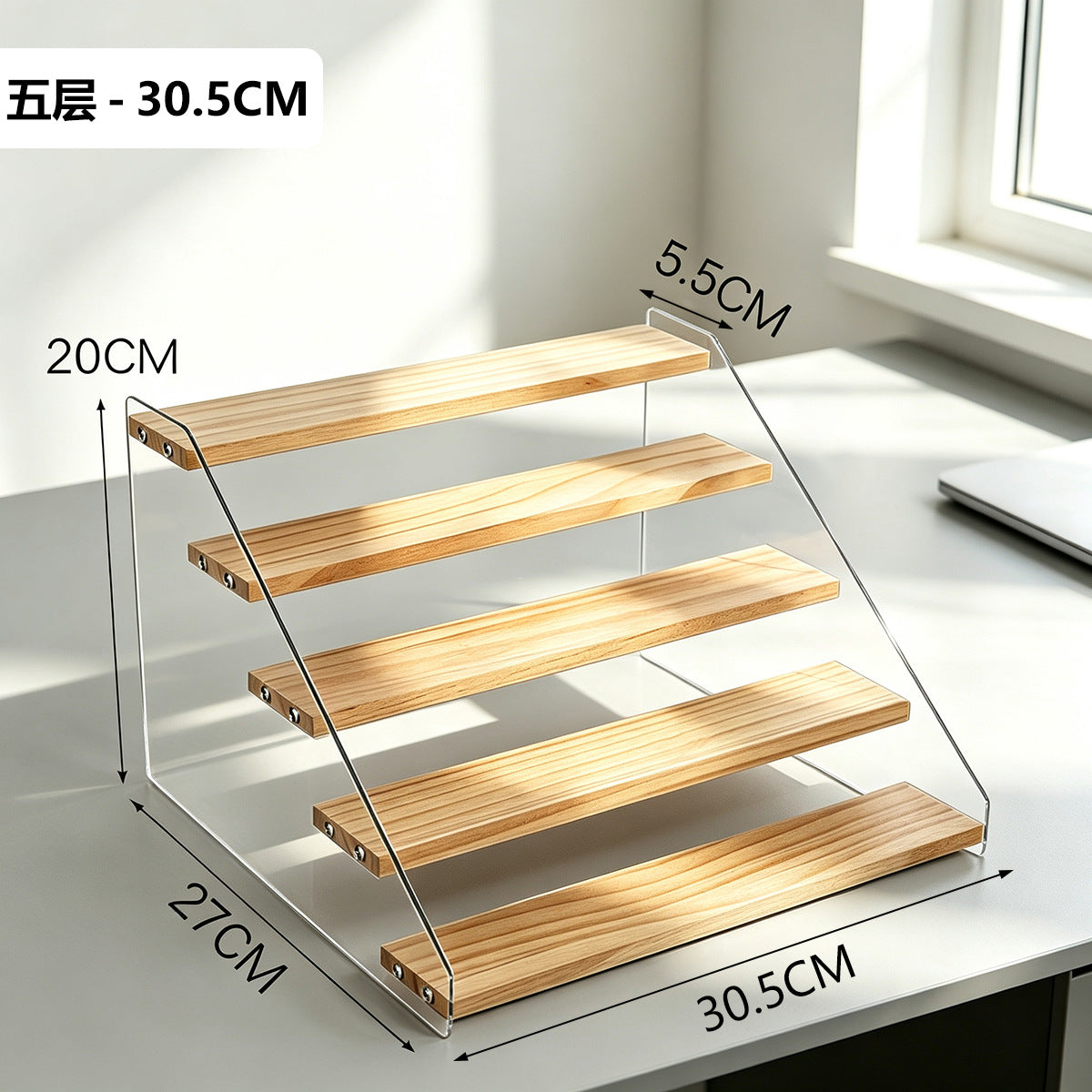 阶梯展示架多层桌面亚克力透明简约置物架手办玩具绿植摆件陈列架Stepped display stand – multi-tiered tabletop acrylic transparent minimalist shelving unit for figurines, toys, houseplants and decorative items