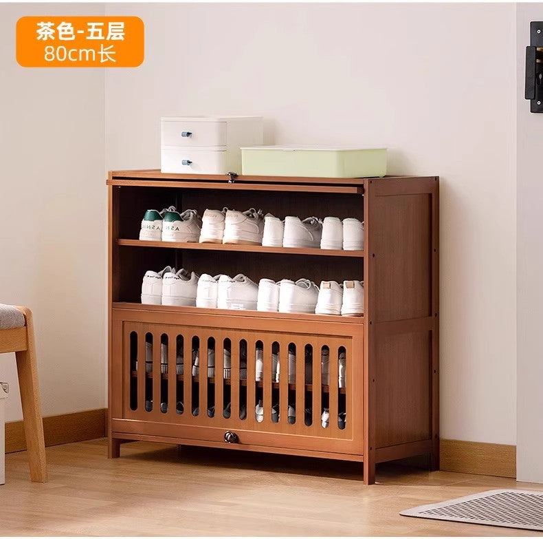家用门口鞋柜高款立式入户柜一体柜门外走廊用极窄入户大容量多层Tall, freestanding shoe cupboard for the home; all-in-one entryway cabinet for the hallway; ultra-slim design with large capacity and multiple shelves