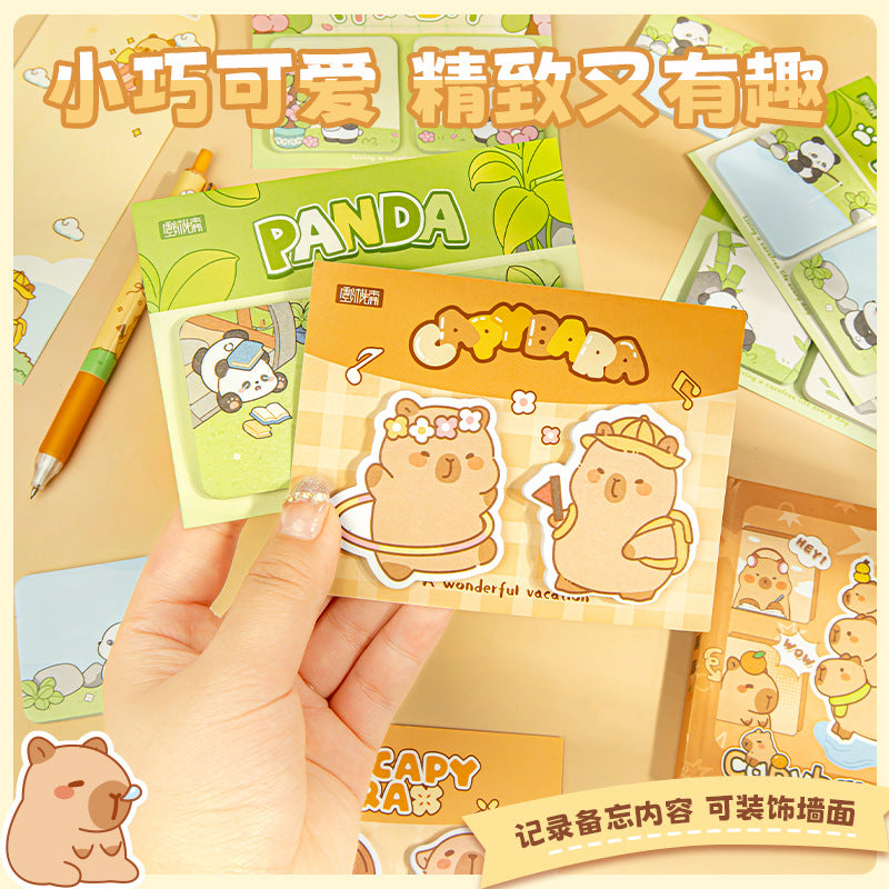 学生便利贴卡皮巴拉可爱办公工具便签学习用品索引标签贴Student Sticky Notes, Capybara-themed Cute Office Supplies, Sticky Notes, School Supplies, Index Labels