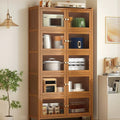 餐边柜靠墙一体储物柜中古风多功能茶水柜客厅Wall-mounted sideboard with integrated storage unit – vintage-style multifunctional tea cabinet for the living room