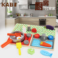 木制仿真过家家玩具男孩女孩仿真煮饭厨具Wooden pretend play toys for boys and girls: realistic cooking utensils