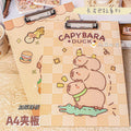 MOKA新品创意卡通a4纸板夹文件书板夹写字夹板加厚多功能学生文具MOKA Creative Cartoon A4 Cardboard Clipboard, Document Holder, Writing Board, Thickened Multifunctional Student Stationery
