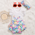 Easter女童飞袖哈衣兔子彩蛋PP裤Easter Girls' Ruffled-Sleeve Hoodie with Rabbit and Easter Egg Print, PP Pants