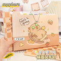 MOKA卡皮巴拉手提8入12入风琴包文件夹横版试卷收纳袋学生文具MOKA Capybara Tote Bag, 8-Pack or 12-Pack, Accordion-Style Folder, Horizontal Exam Paper Storage Bag, Student Stationery