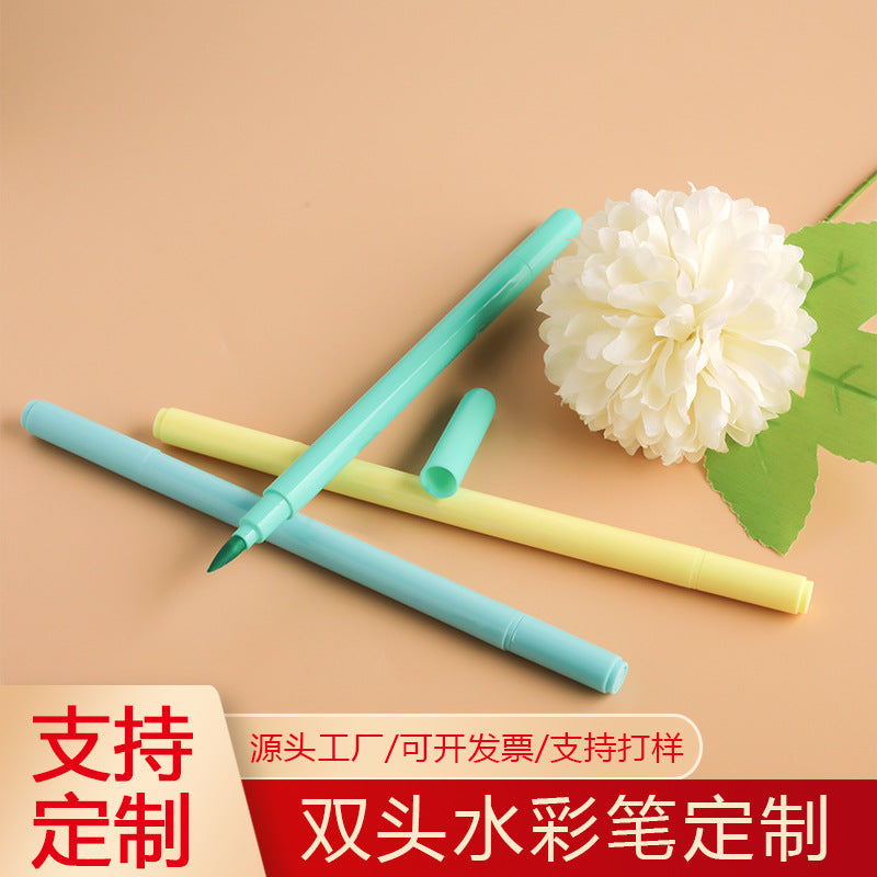 防水速干水彩笔套装美术专用绘画笔双头勾线笔学生阅读标记笔批发Waterproof, quick-drying watercolour pen set; art-grade painting pens; double-ended fine-line pens; student reading highlighters; wholesale