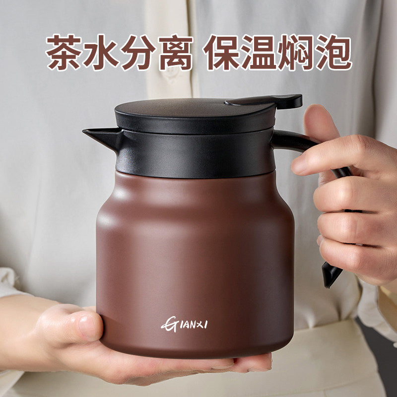 家用大容量泡茶壶定制陶瓷覆层内胆焖茶壶可印logo高档保温茶壶Large-Capacity Home Tea Pot: Customizable Ceramic-Coated Inner Liner, Steeping Tea Pot, Logo-Printable, High-End Insulated Tea Pot