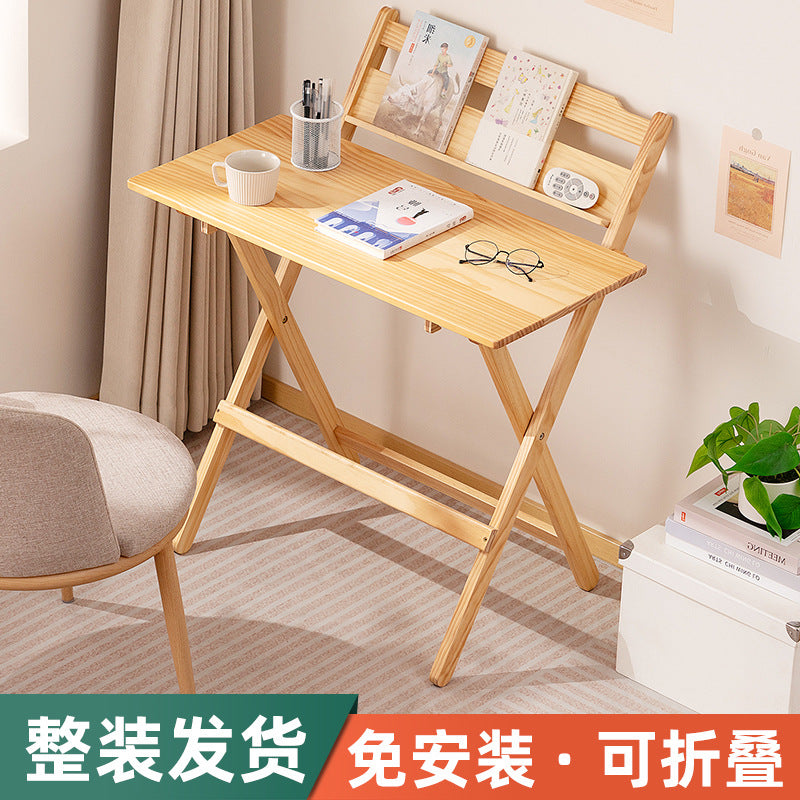 实木多功能家用折叠桌简易儿童书桌可折叠收纳宿舍客厅卧室占地小Solid Wood Multifunctional Folding Table for Home Use – Simple Children’s Desk, Foldable for Storage, Ideal for Dormitories, Living Rooms and Bedrooms, Takes Up Little Space