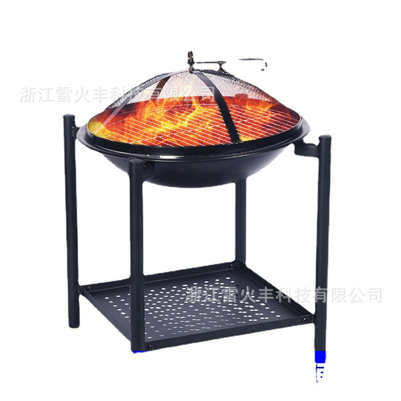 厂家供应户外野营简便取暖炉烧烤炉柴火盆两用烧烤架碳火盆消防坑Manufacturer supplies outdoor camping portable heaters, barbecues, fire pits, dual-purpose barbecue grills, charcoal braziers and fire pits