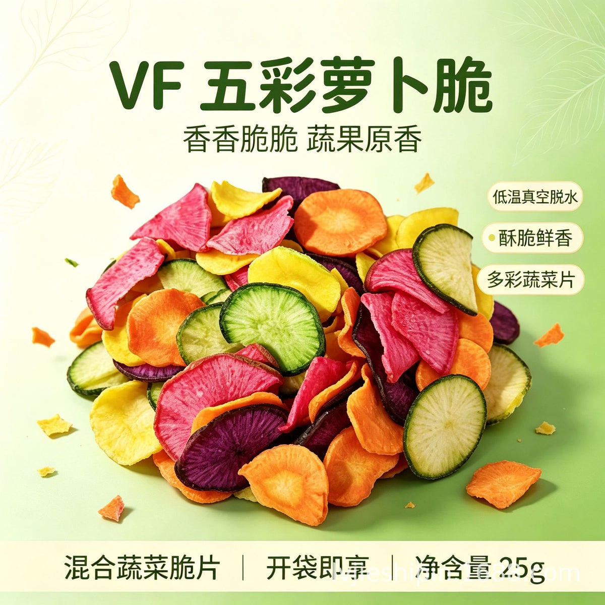 五彩萝卜脆混合果蔬脆胡萝卜脆即食青萝卜脆脱水蔬菜干零食批发Assorted Coloured Radish Crisps, Mixed Fruit and Vegetable Crisps, Carrot Crisps, Ready-to-Eat Green Radish Crisps, Dehydrated Vegetable Snacks – Wholesale