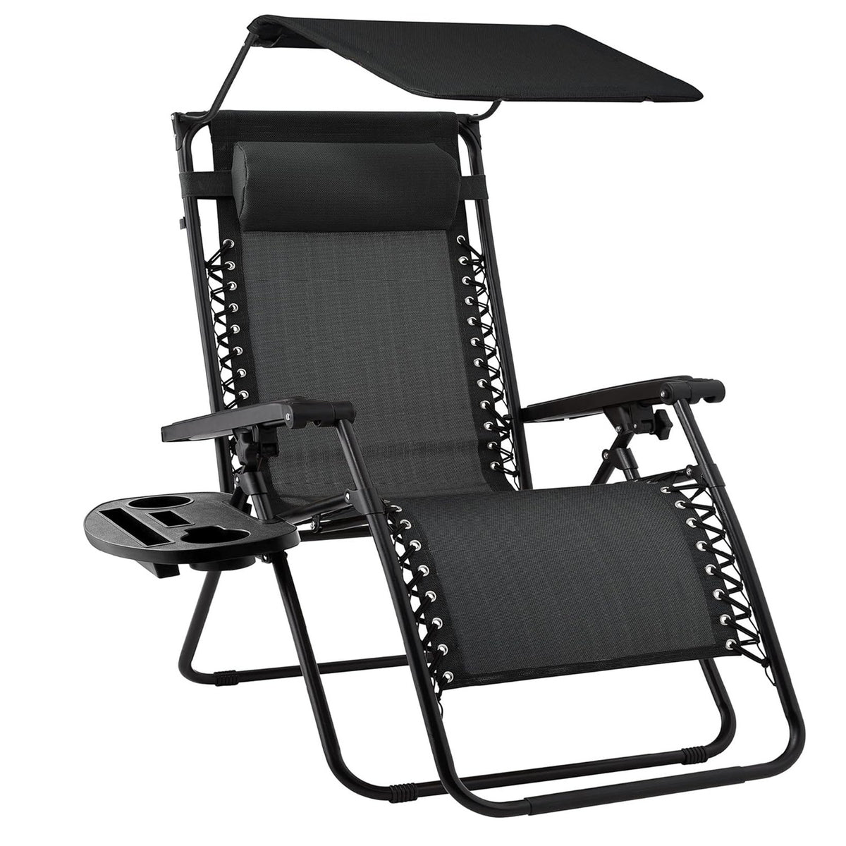 遮阳折叠躺椅Folding sun lounger with sunshade