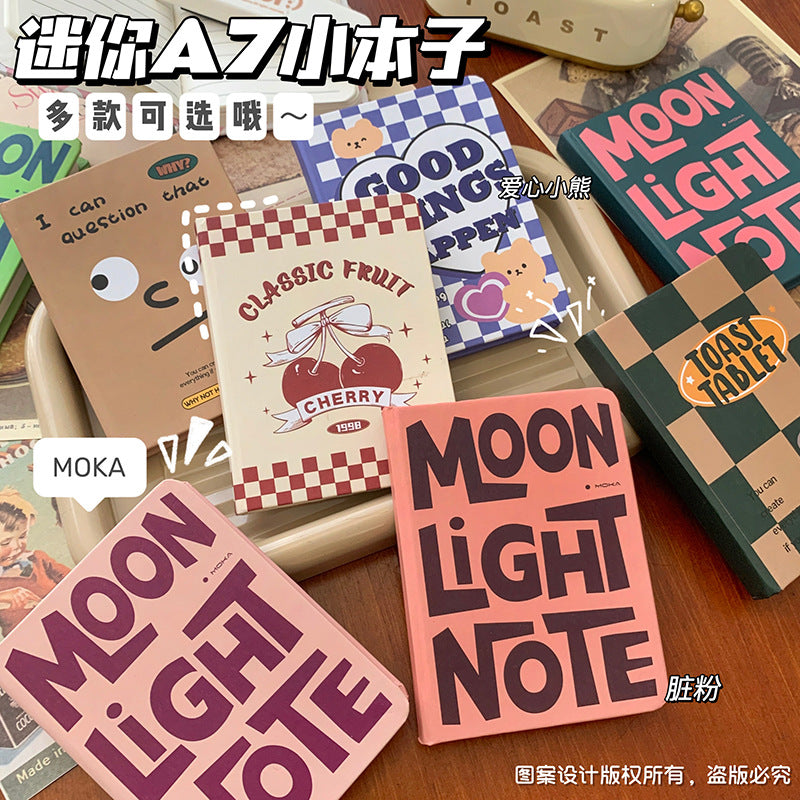 MOKA口袋本A7复古笔记小本子便携随身单词本小号迷你横线记事本 MOKA Pocket Notebook A7 Retro Notebook, Compact and Portable Vocabulary Notebook, Small Mini Lined Notepad