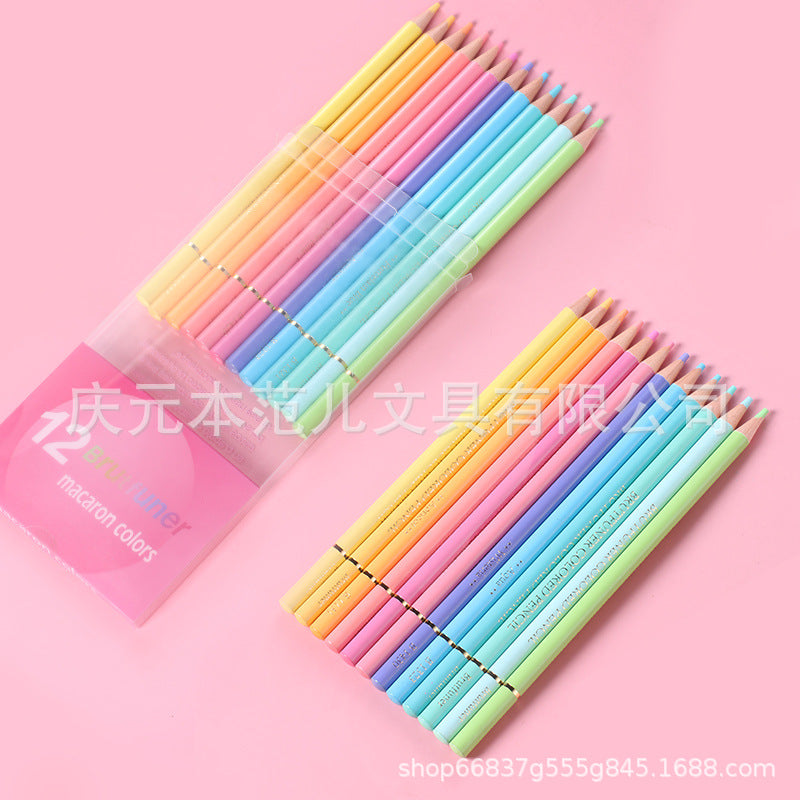brutfuner 新品 12.24色马卡龙油性彩铅绘画涂鸦brutfuner New Release: 12.24-colour Macaron Oil-Based Coloured Pencils for Drawing and Sketching