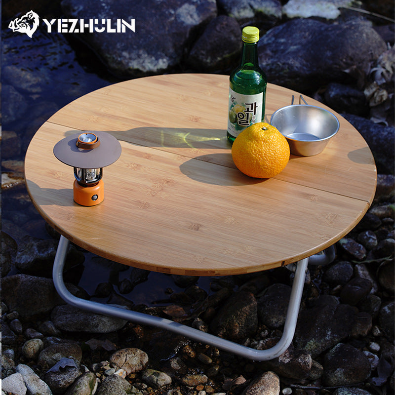 折叠竹圆桌Folding bamboo round table