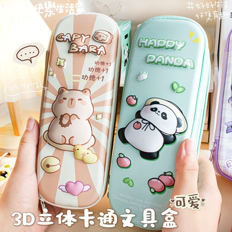 MOKA卡通动漫3D笔盒儿童文具盒可爱学生笔袋大容量创意铅笔盒 MOKA Cartoon 3D Pencil Case for Kids—Cute Student Pencil Case with Large Capacity
