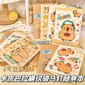 卡皮巴拉骑马订随身笔记本可爱便携小本子小学生奖品小礼物 Capybara Saddle-Stitched Notebook—Cute and Portable Little Notebook, Prize or Small Gift for Elementary School Students