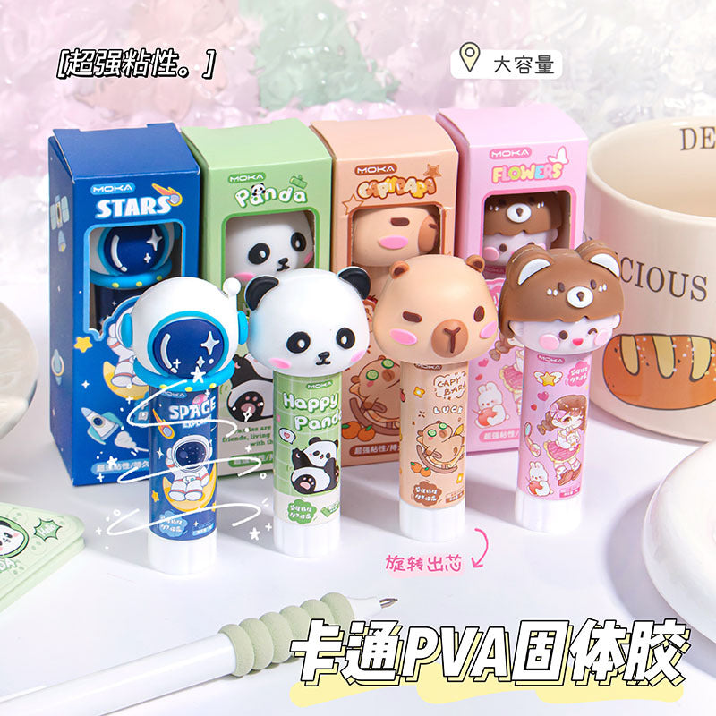 卡通PVA固体胶手工胶棒固体胶儿童胶水用品小学生文具单支盒装 Cartoon-themed PVA Solid Glue, Craft Glue Sticks, Solid Glue, Children's Glue Supplies, Elementary School Stationery, Single-Stick Boxed Set