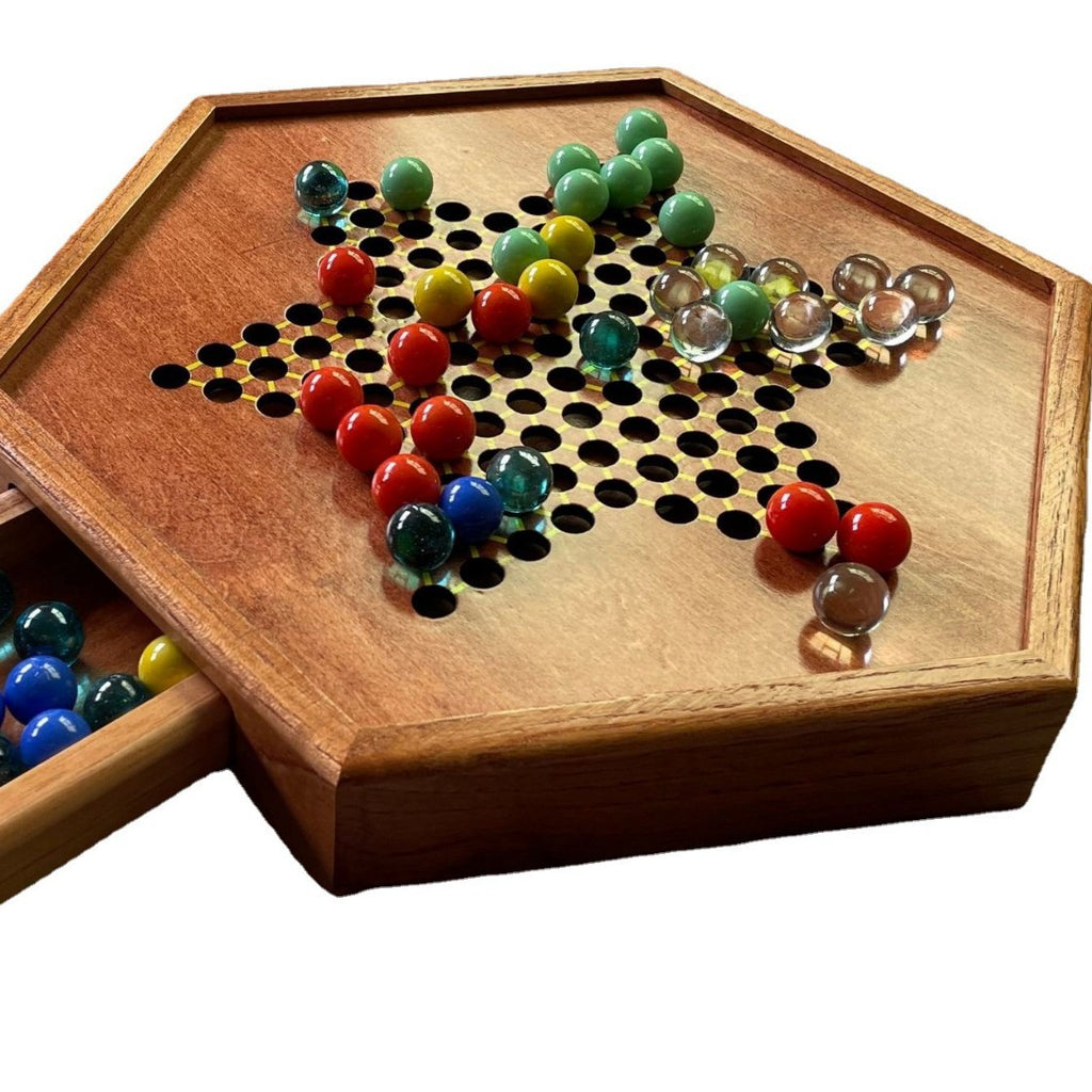 台式抽屉北红木跳棋 中国跳棋Table-top drawer-style Northern Redwood draughts set – Chinese draughts
