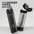 吸管保温水杯316L不锈钢保温杯女高颜值户外便携学生水杯 Insulated Water Bottle with Straw, 316L Stainless Steel, Stylish Outdoor Portable Student Water Bottle for Women