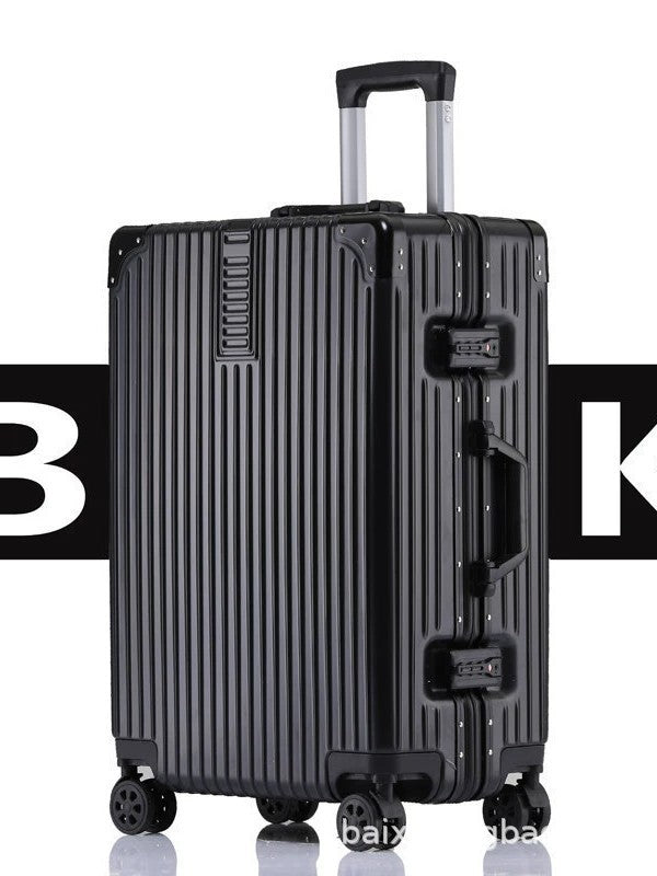 铝框行李箱定制logo静音万向轮TSA海关锁加厚大容量旅行箱拉杆箱Aluminium-framed suitcase with customisable logo, silent multi-directional wheels, TSA-approved lock, reinforced construction and large capacity