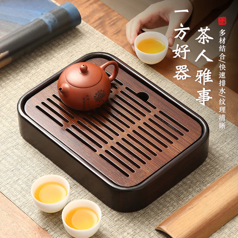 家用小型储水茶台功夫茶具竹制托盘办公茶室用茶盘商务礼品定制Small Home-Use Tea Set with Water Reservoir, Kung Fu Tea Set, Bamboo Tray, Tea Tray for Office Tea Rooms, Customizable Business Gifts