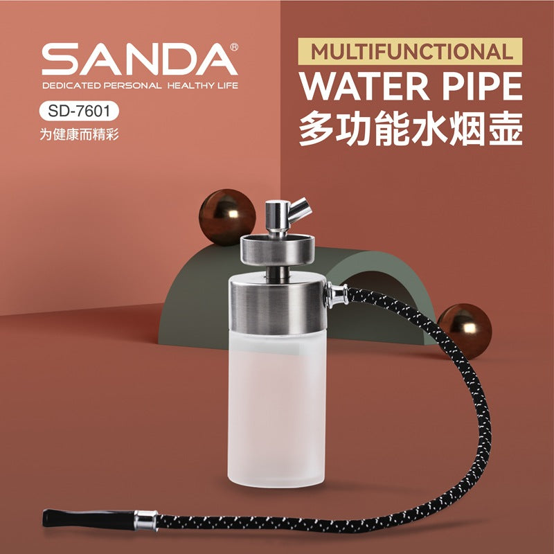 高档玻璃水烟壶香烟丝 膏三用双重过滤嘴水烟壶全套High-quality glass hookah bowl with tobacco and paste – complete set with dual-filter hookah bowl