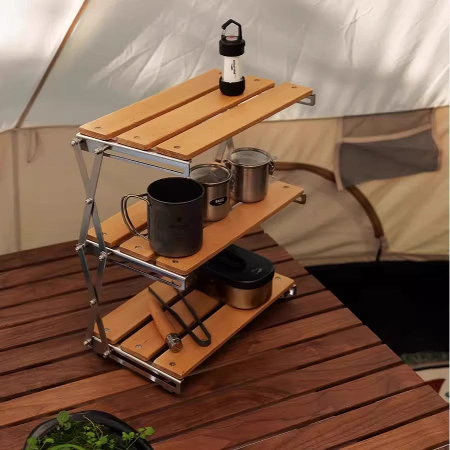 户外露营折叠置物架Folding Storage Rack for Outdoor Camping