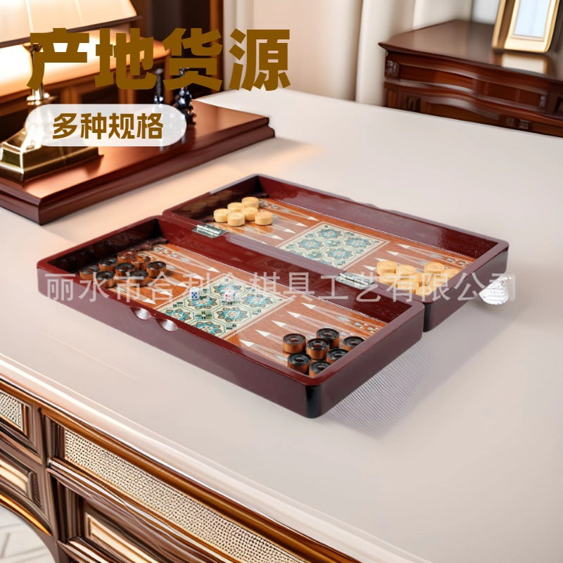 木制双陆棋 3ni1 木制棋子  高光双陆棋 阿拉伯游戏  可加工款双Wooden Backgammon Set 3ni1 Wooden Pieces  High-Gloss Backgammon Set Arabic Game  Customisable Backgammon Set
