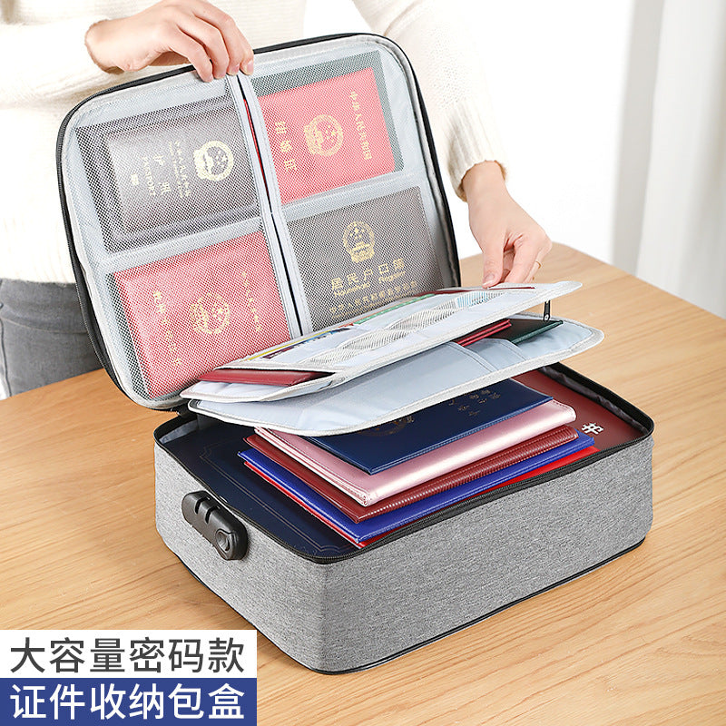 证件收纳包家用便携多层防水文件整理袋大容量出差旅行手提护照包Document Organiser Bag – Household, Portable, Multi-Compartment, Waterproof Document Organiser, Large Capacity, Business Trip and Travel Handbag, Passport Case