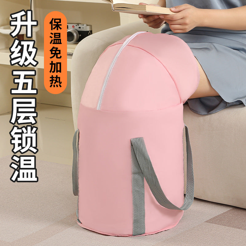 可折叠泡脚袋家用便携式保温足浴桶加高过小腿熏蒸泡脚桶洗脚神器Foldable Foot Soaking Bag – Portable Home-Use Insulated Foot Bath Tub, Extra-Tall (Reaches Above the Calf), Steam Foot Soaking Tub – The Ultimate Foot Care Tool